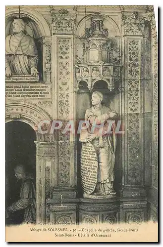 Cartes postales Abbaye de Solesmes Chapelle de gauche facade Nord Saint Denis