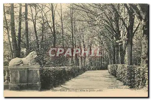 Ansichtskarte AK Sable Sarthe Allee du Jardin public Lion