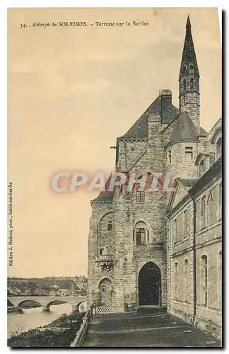 Cartes postales Abbaye de Solesmes Terrasse sur la Sarthe