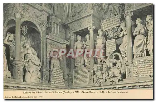 Cartes postales Abbaye des Benadictins de Solesmes Sarthe Notre Dame la Belle Le Couronnement