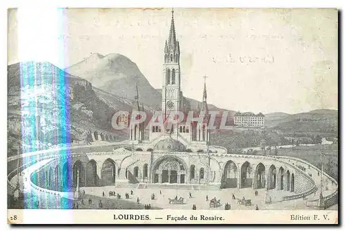 Ansichtskarte AK Lourdes Facade du Rosaire