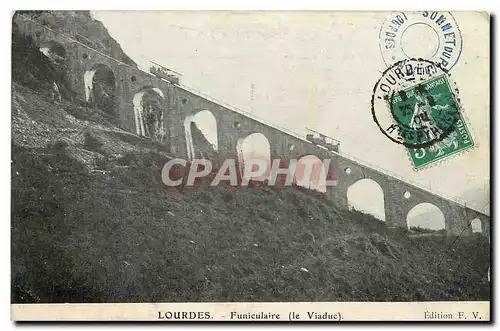 Ansichtskarte AK Lourdes Funiculaire Le Viaduc