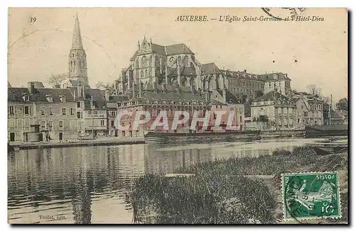 Cartes postales Auxerre l'Eglise Saint Germain et l'Hotel Dieu