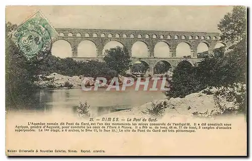 Cartes postales Nimes Le Pont du Gard