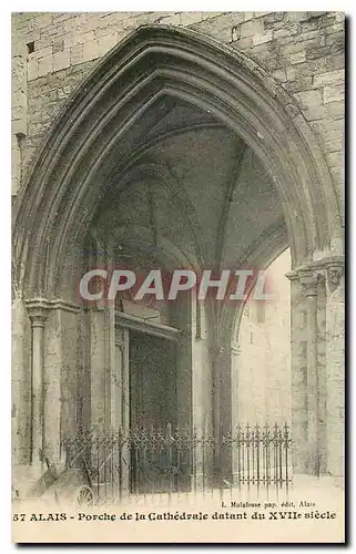 Cartes postales Alais Porche de la Cathedrale datant