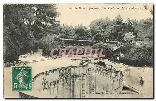 Ansichtskarte AK Nimes Jardins de la Fontaine Le Grand Escalier