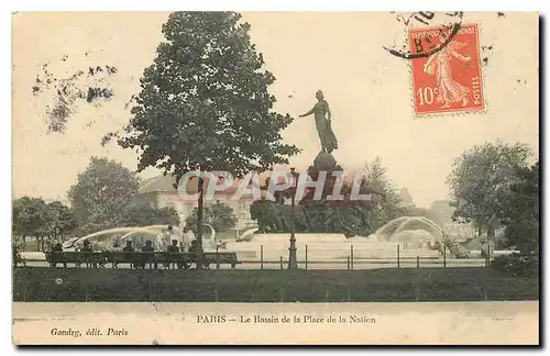 Cartes postales Paris Le Bassin de la Place de la Nation