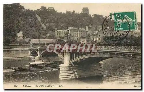 Cartes postales Lyon Le Pont d'Ainay Bateau