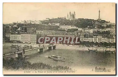 Cartes postales Lyon Le Palais de Justice et le Coteau de Fourviere