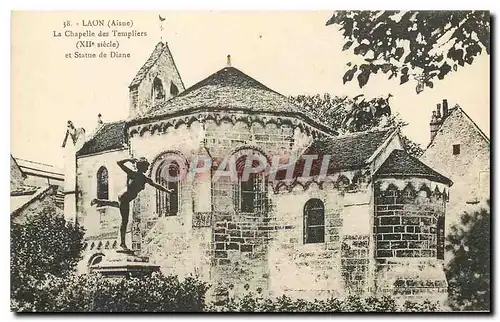 Cartes postales Laon Aisne La Chapelle des Templiers et Statue de Diane