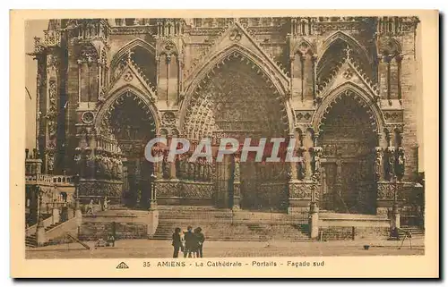 Cartes postales Amiens La Cathedrale Portails Facade sud