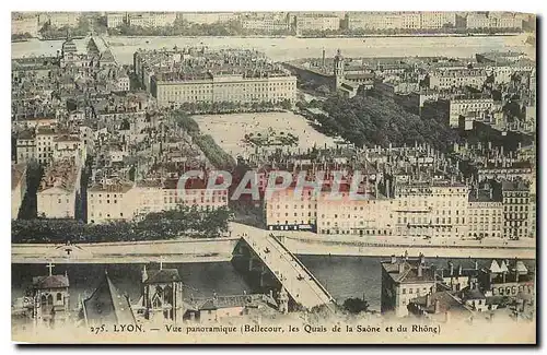 Cartes postales Lyon Vue panoramique Bellecour les Quais de la Saone et du Rhone