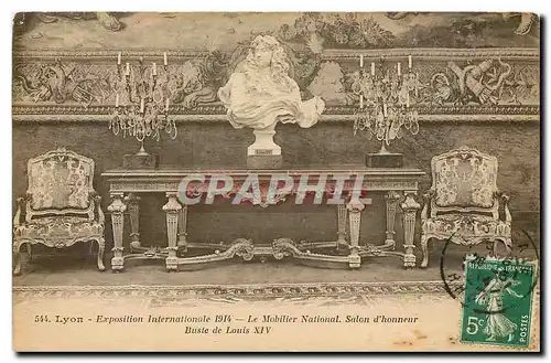 Ansichtskarte AK Lyon Exprosition Internationale 1914 Le Mobilier National Salon d'honneur Buste de Louis XIV