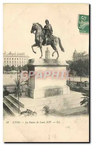 Ansichtskarte AK Lyon La Statue de Louis XIV