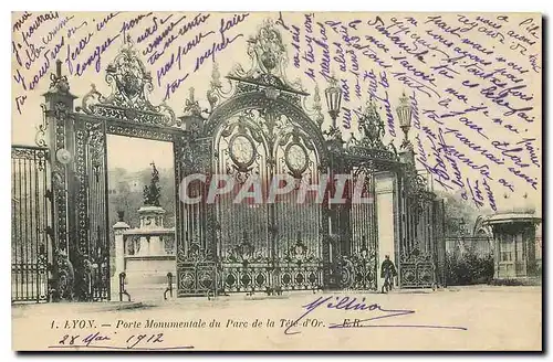 Ansichtskarte AK Lyon Porte Monument du Parc de la Tete d'Or