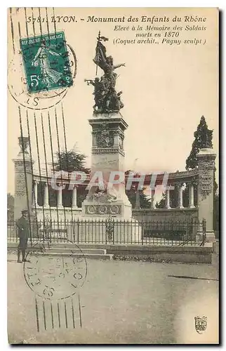 Ansichtskarte AK Lyon Monument des Enfants du Rhone Eleve a la Memoire des Soldais