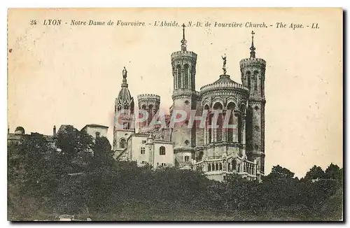 Cartes postales Lyon Notre Dame de Fourviere l'Abside N D DE fOURVIERE cHURCH