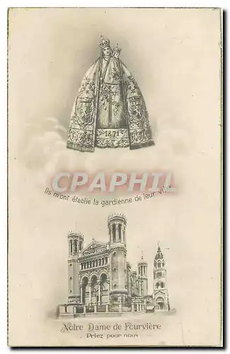 Cartes postales Notre Dame de Fourviere Priez pour nous Lyon