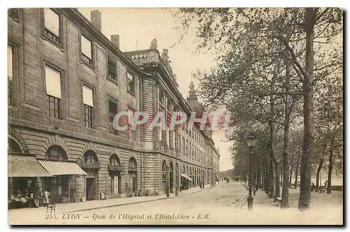 Cartes postales Lyon Quai de l'Hopital et l'Hotel Dieu