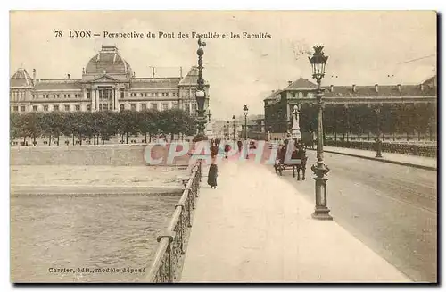 Cartes postales Lyon Perspective du Pont des Facultes
