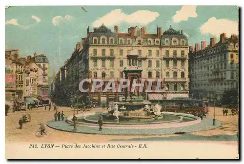 Cartes postales Lyon Place des Jacobins et Rue Centrale