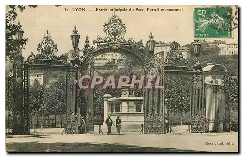 Cartes postales Lyon Entree principale du Parc Portail monumental