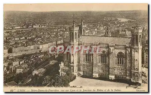 Ansichtskarte AK Lyon Notre Dame Fourviere vue sur Lyon et la Jonction du Rhone et de la Saone