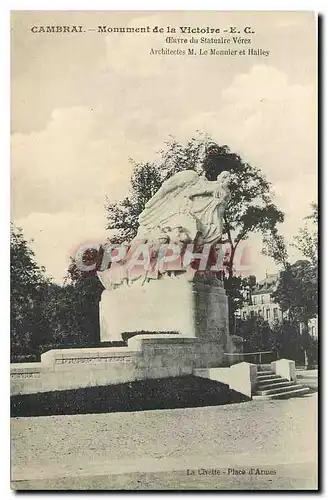 Ansichtskarte AK Cambrai Monument de la Victoire Oeuvre du Statuaire Verez