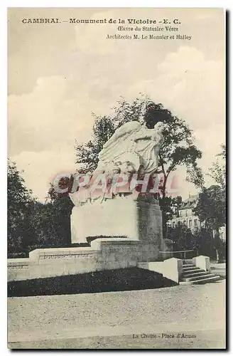 Cartes postales Cambrai Monument de la Victoire Oeuvre du Statuaire Verez