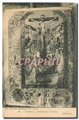 Cartes postales Missale Edueuse Bibliotheque d'Autun Crucilixion