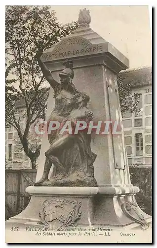 Cartes postales Valence Monument eleve a la Memoire des Soldats morts pour la Patrie