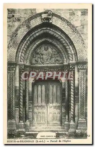 Ansichtskarte AK Semur en Brionnais S et L Portail de l'Eglise