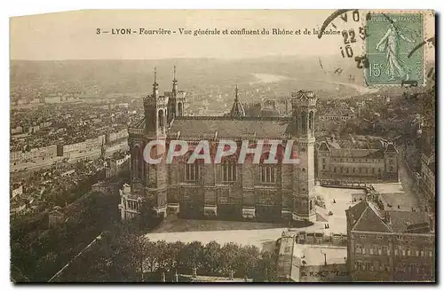 Ansichtskarte AK Lyon Fourviere Vue generale et confuent du Rhone et de la Saone