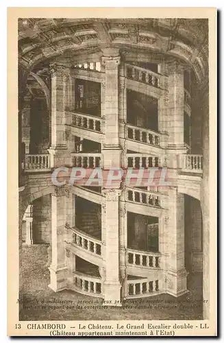 Ansichtskarte AK Chambord Le Chateau Le Grand Escalier double