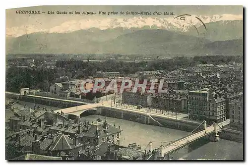 Ansichtskarte AK Grenoble Les Quais et les Alpes Vue prise de Sainte Marie d'en Haut