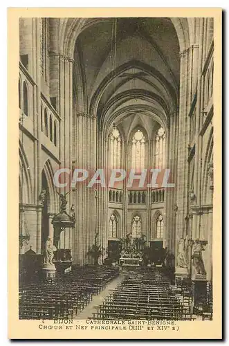 Ansichtskarte AK Dijon Cathedrale Saint Benigne Choeur et Nef Principale