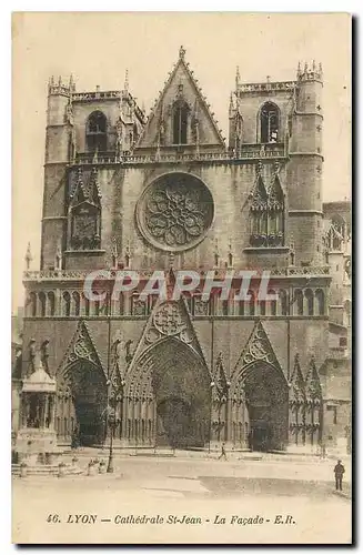 Cartes postales Lyon Cathedrale St Jean La Facade