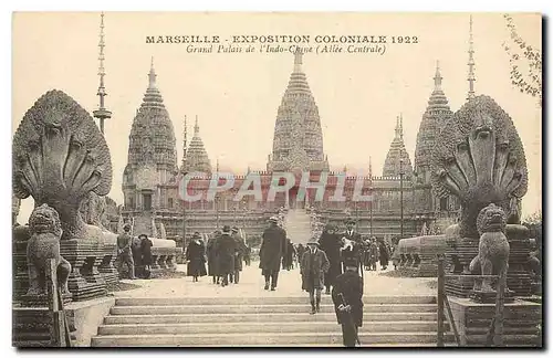 Ansichtskarte AK Marseille Exposition coloniale 1922 Grand Palais de l'Indo-Chine Allee Centrale