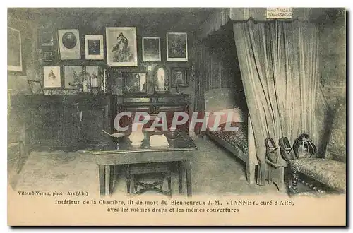Cartes postales Interieur de la Chambre lit de mort du Bienheureux J M Vianney cure d'Ars