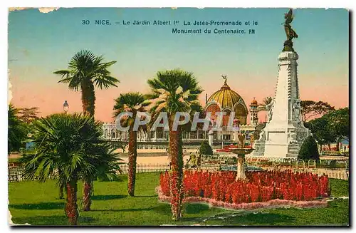 Ansichtskarte AK Nice L Jardin Albert I La Jetee Promenade et le Monument du Centenaire