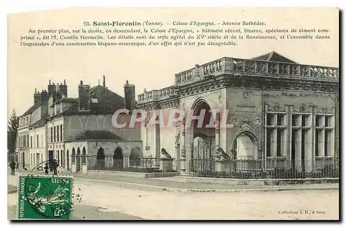 Cartes postales Saint Florentin Yonne Caisse d'Espargne Avenue Betheder