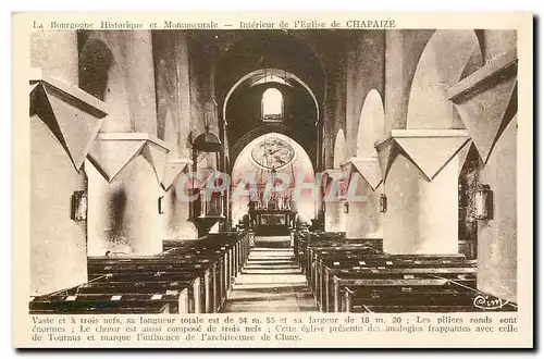Cartes postales La Bourgogne Historique et Monumentale Interieur de l'Eglise de Chapaize