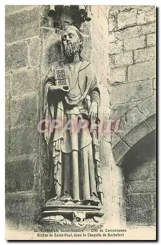 Ansichtskarte AK Cathedrale Saint Nazaire Cite de Carcassonne Statue de Saint Paul dans la Chapelle de Rochefort