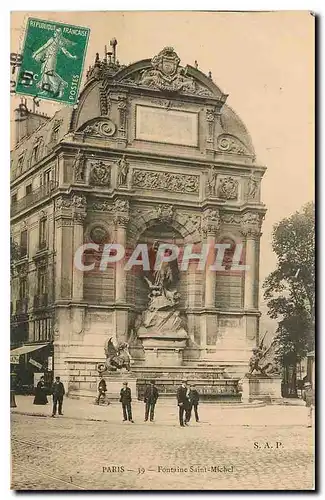 Cartes postales Paris Fontaine Saint Michel