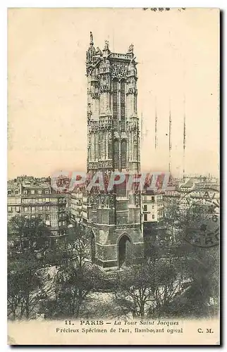 Ansichtskarte AK Paris La Tour Saint Jacques Precieux Specimen de l'art flamboyant ogival