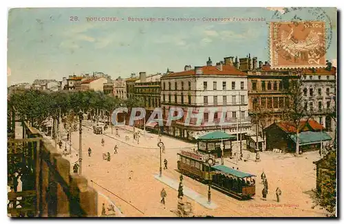 Cartes postales Toulouse Boulevard de Strasbourg Carrefour Jean Jaures Tramway