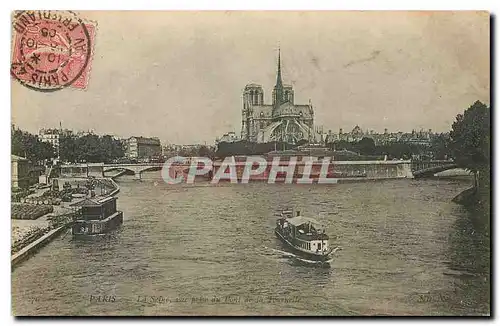 Ansichtskarte AK Paris la Seine Notre Dame Bateau Peniche