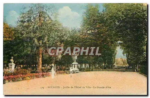 Cartes postales Bourges Jardin de l'Hotel de Ville La Grande Allee