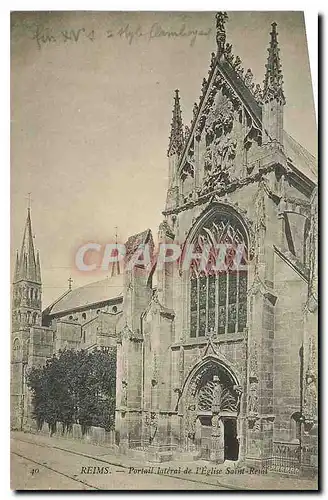 Ansichtskarte AK Reims Portail lateral de l'Eglise Saint Remi