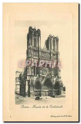 Cartes postales Reims Facade de la Cathedrale